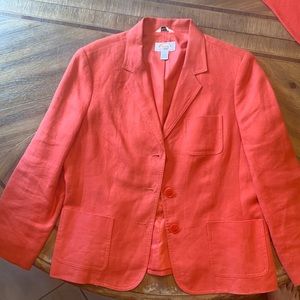 Orange Talbots Petite Irish Linen Blazer (P10)